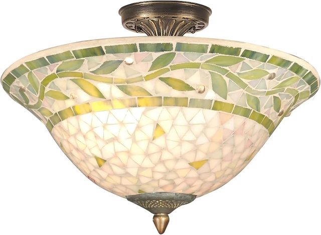 Main image of Dale Tiffany TH70655 Tiffany/Mica Three Light Flush Mount from Mosaic Collection in Brass-Antique Finish, 13.25 inches