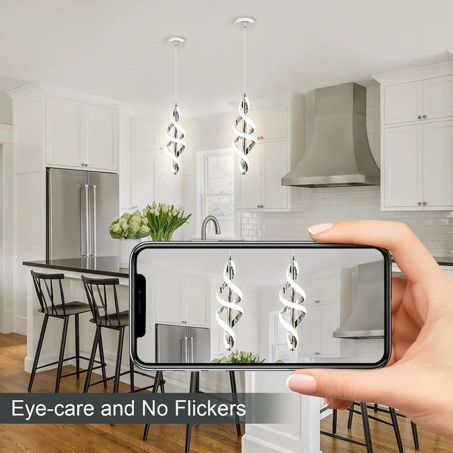 Alt view image 4 of 7 - Pendant Light,4000K Modern LED Pendant Lights Kitchen Island,Adjustable Pendant Lighting Over Island Hanging Pendant Light Fixtures for Kitchen Dining Room Hallway Foyer