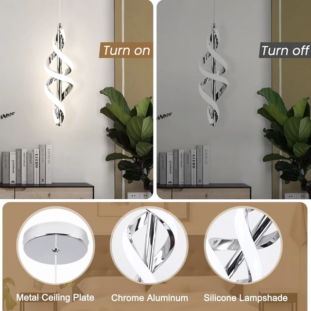Alt view image 5 of 7 - Pendant Light,4000K Modern LED Pendant Lights Kitchen Island,Adjustable Pendant Lighting Over Island Hanging Pendant Light Fixtures for Kitchen Dining Room Hallway Foyer