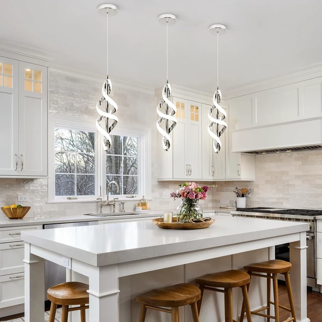 Alt view image 2 of 7 - Pendant Light,4000K Modern LED Pendant Lights Kitchen Island,Adjustable Pendant Lighting Over Island Hanging Pendant Light Fixtures for Kitchen Dining Room Hallway Foyer