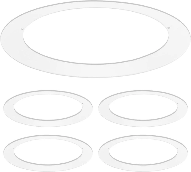 Main image of Luxrite 4 Pack White Goof Trim Ring for 5/6 Inch Recessed Lights and Ceiling Light Fixtures, Outer Diameter 8 Inches, Inner Diameter 6.14 Inches, Metal Construction, Cover Damaged or Messy Ceilings