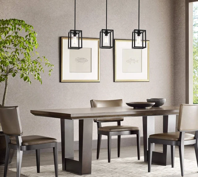 Alt view image 5 of 7 - Kitchen Pendant Lighting Over Island,1-Light Black Farmhouse Hanging Ligh