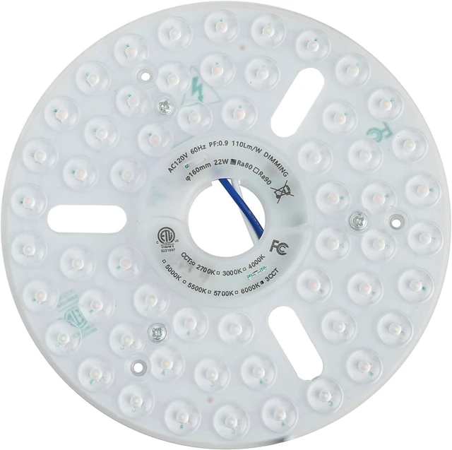 Main image of 22W 6.3'' LED Retrofit Light Kit for Ceiling Fan Light Replacement Panel PCB Color Temperature Adjustable 3000K 4500K 6000K 2420LM 120V CRI90 Dimmable