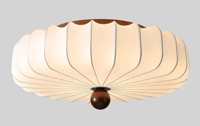 Main image of KCO Japanese 15.7 White Imitation Silk Fabric Flush Mount Ceiling Light