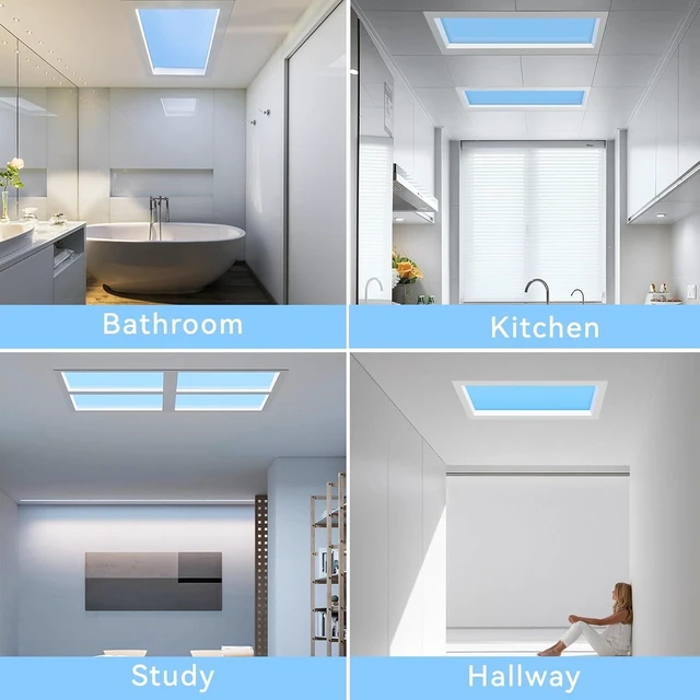 Alt view image 4 of 7 - 2x1 Ft Artificial Skylight, APP Control Smart Ceiling Light