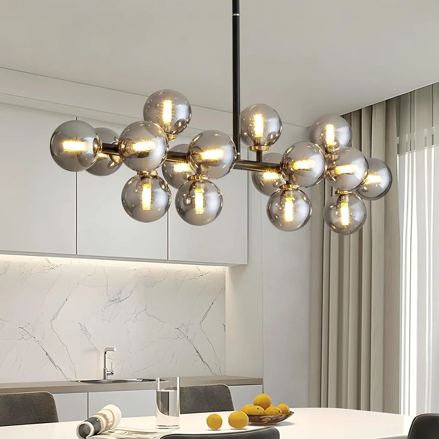 Main image of Rectangle Mid Century Modern Chandelier Linear Chandelier for Dining Room