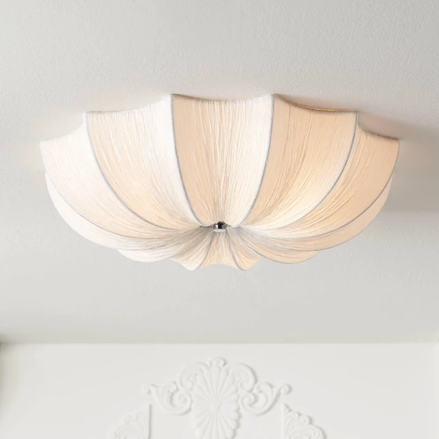 Main image of Planetarium 21" Wide Modern White Fabric Flush Mount Ceiling Light Fixture