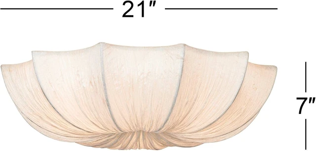 Alt view image 4 of 7 - Planetarium 21" Wide Modern White Fabric Flush Mount Ceiling Light Fixture