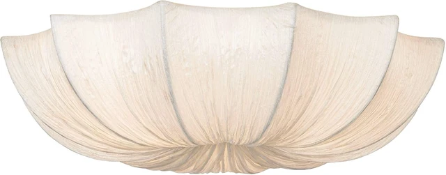 Alt view image 7 of 7 - Planetarium 21" Wide Modern White Fabric Flush Mount Ceiling Light Fixture