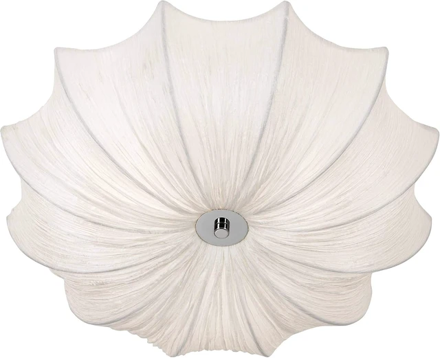 Alt view image 5 of 7 - Planetarium 21" Wide Modern White Fabric Flush Mount Ceiling Light Fixture