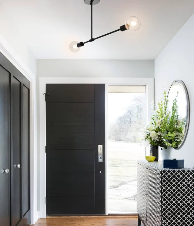 Alt view image 4 of 7 - XiNBEi Lighting 2 Light Semi Flush Mount Ceiling Light Black for Kitchen