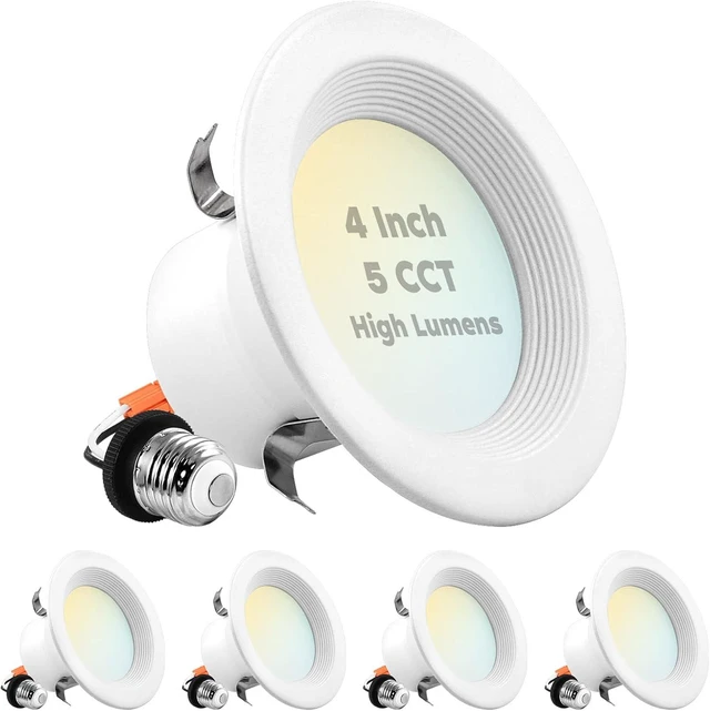 Main image of LUXRITE 4 Inch LED Recessed Can Lights, 14W=75W, 950 Lumens CRI 90 (4 Pack)