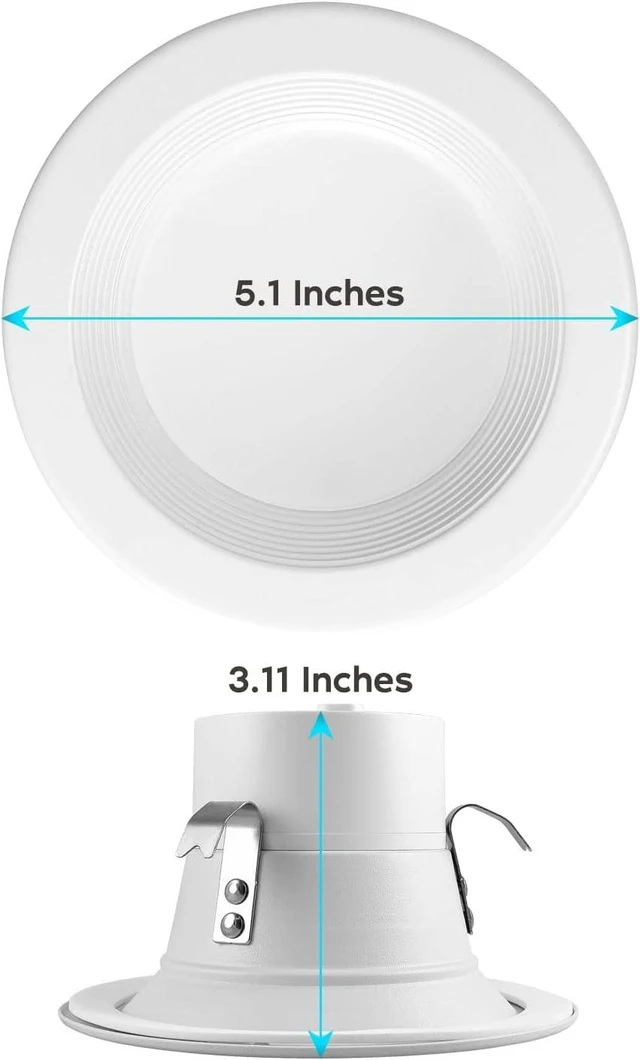 Alt view image 3 of 6 - LUXRITE 4 Inch LED Recessed Can Lights, 14W=75W, 950 Lumens CRI 90 (4 Pack)