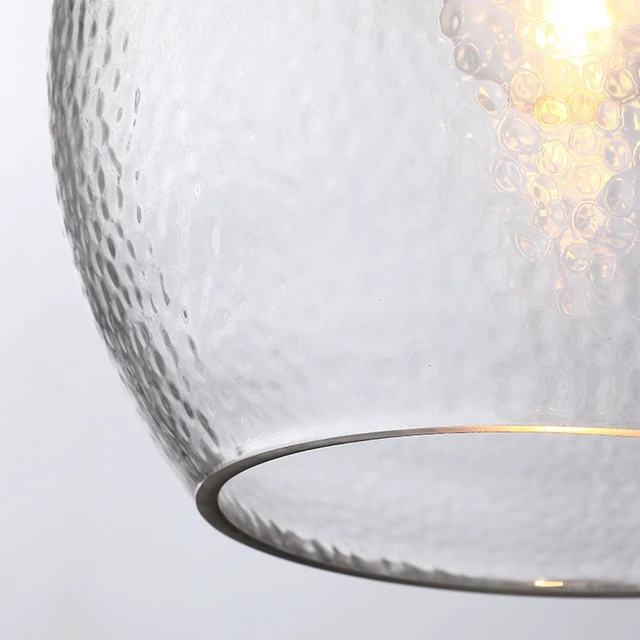 Alt view image 5 of 7 - Untrammelife Gold Hammered Glass Globe Pendant Light, Kitchen Island Brass