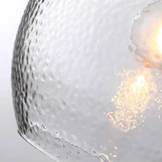 Alt view image 6 of 7 - Untrammelife Gold Hammered Glass Globe Pendant Light, Kitchen Island Brass
