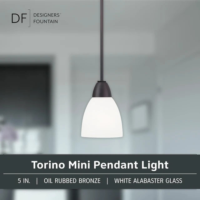 Alt view image 2 of 6 - Designers Fountain 15005-MP-34 Torino Mini Pendant, Oil Rubbed Bronze