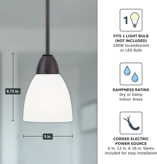 Alt view image 4 of 6 - Designers Fountain 15005-MP-34 Torino Mini Pendant, Oil Rubbed Bronze