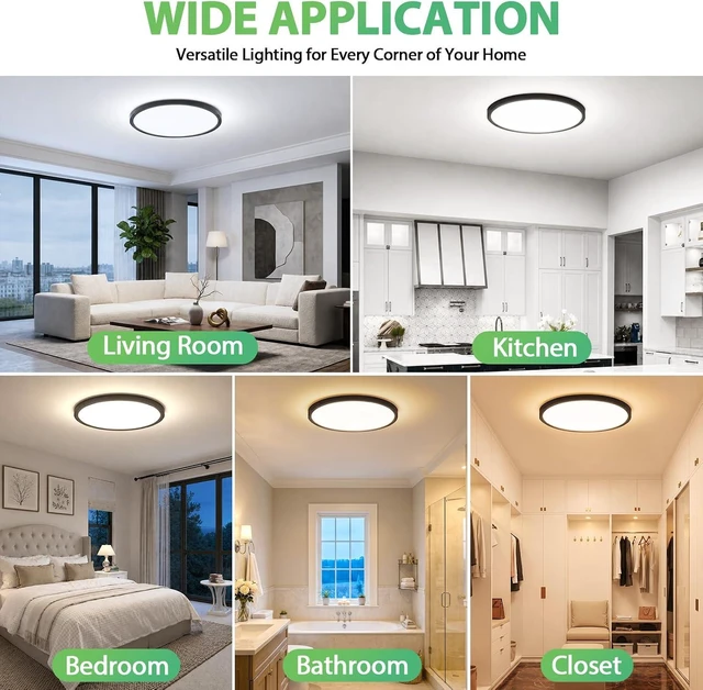 Alt view image 7 of 7 - Brightever 12 Inch LED Flush Mount Ceiling Light Fixture 5CCT Dimmable 24W