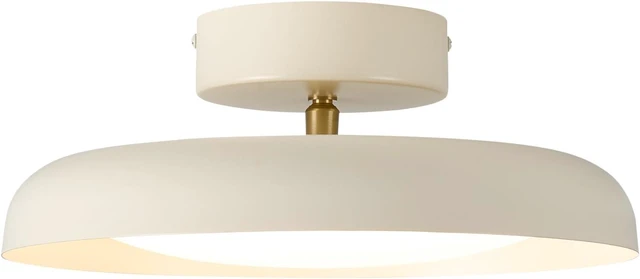 Main image of BISAMIYA Modern LED Ceiling Light, Brass Accent, 12.6 Inch Semi Flush Mount