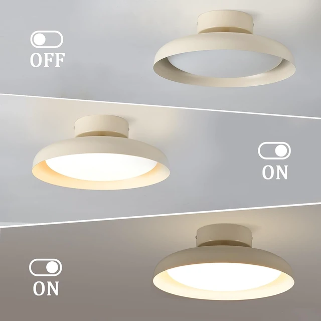 Alt view image 4 of 7 - BISAMIYA Modern LED Ceiling Light, Brass Accent, 12.6 Inch Semi Flush Mount