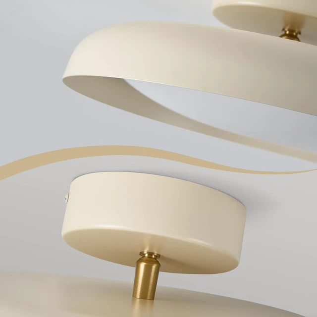 Alt view image 5 of 7 - BISAMIYA Modern LED Ceiling Light, Brass Accent, 12.6 Inch Semi Flush Mount