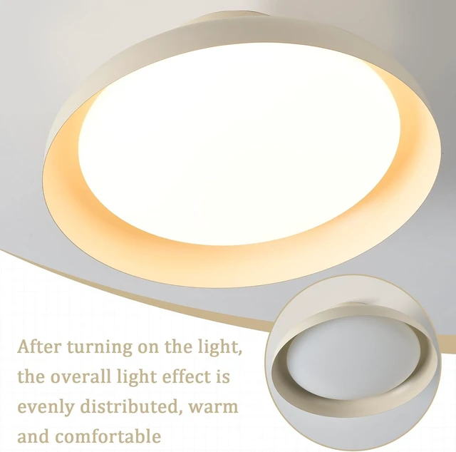 Alt view image 7 of 7 - BISAMIYA Modern LED Ceiling Light, Brass Accent, 12.6 Inch Semi Flush Mount