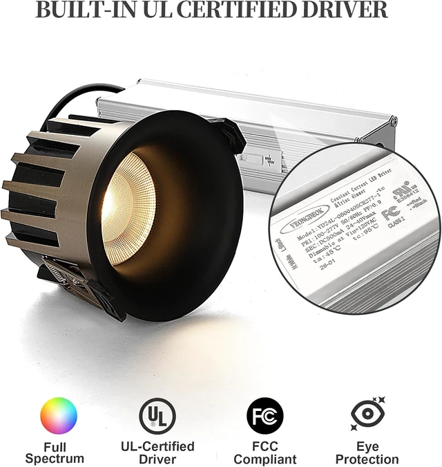 Alt view image 5 of 7 - 3 Inch LED Recessed Lights, Dimmable, 3CCT, CRI98, Trimless Ceiling Light