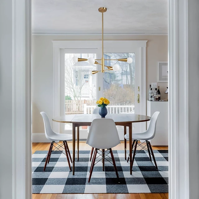 Alt view image 2 of 7 - KAISITE Sputnik Chandelier Modern Gold Chandelier 6-Light E26 Mid Century Ceiling Light Fixture Height Adjustable Hanging Pendant Lighting for Dining Room Kitchen Island Bedroom Office