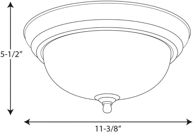 Alt view image 2 of 2 - Progress Lighting 1-Light Ceiling Light, Flush Mount Ceiling Light Fixture for Interior Kitchen Lights, Hallway, Bedroom, Living Room, 11-3/8" by 5-1/2", Forged Black, Alabaster Glass Shade