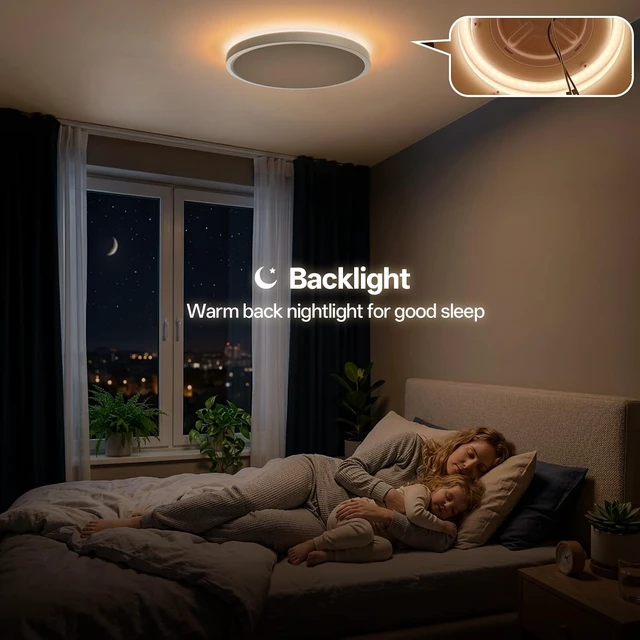 Alt view image 4 of 7 - Voice Control Ceiling Light 12inch Flush Mount Smart Ceiling Light,3CCT,25W