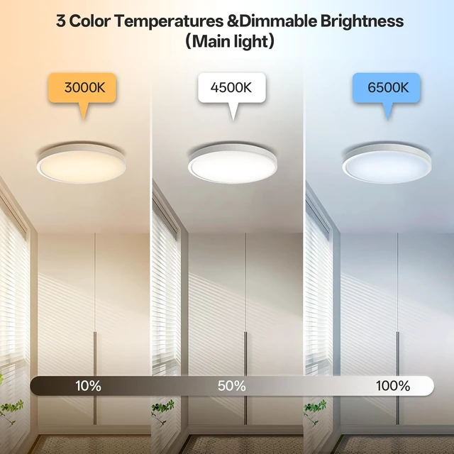 Alt view image 5 of 7 - Voice Control Ceiling Light 12inch Flush Mount Smart Ceiling Light,3CCT,25W