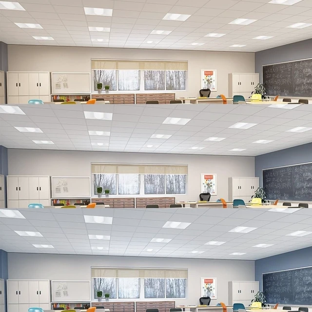 Alt view image 6 of 6 - 2x2 FT Center Basket LED Troffer Panel Light, 20/30/40W, 3 Color Options 3000K | 4000K | 5000K, Dimmable Drop Ceiling Lights, 2500/3750/5000 Lumens, Damp Rated, 120-277V, Premium (4 Pack)