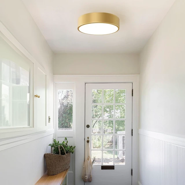 Alt view image 6 of 7 - 11.8 Inch Gold Flush Mount Ceiling Light,Elegant 2-Light Fixture