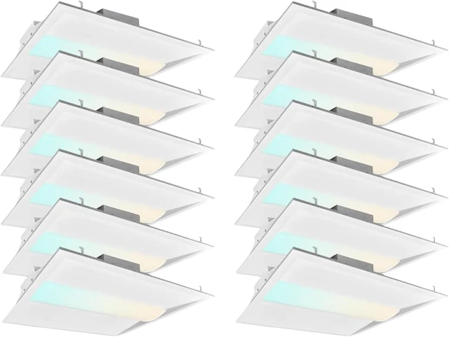 Main image of 2X2 FT Center LED Troffer Panel Light, 20/30/40W, 3 Color Options 3000K | 4000K | 5000K, Dimmable Drop Ceiling Lights, 2500/3750/5000 Lumens, Damp Rated, 120-277V, Premium (12 Pack)