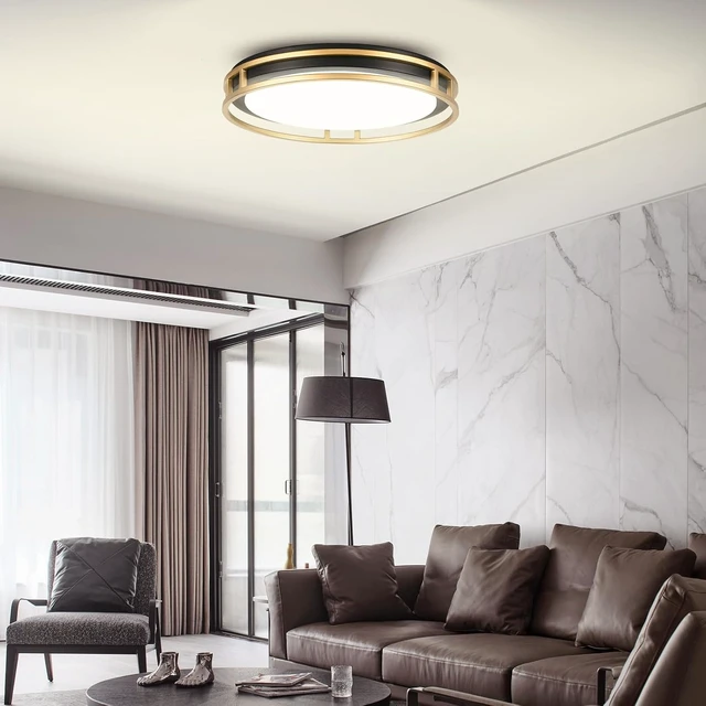 Alt view image 7 of 7 - 13 Inch LED Flush Mount Ceiling Light Fixture, 26W, Super Bright 1700 Lumens, 3 Color 3000K/4000K/5000K, Dimmable Ceiling Lamp for Bedroom Hallway Bathroom Kitchen Laundry (Black Gold)