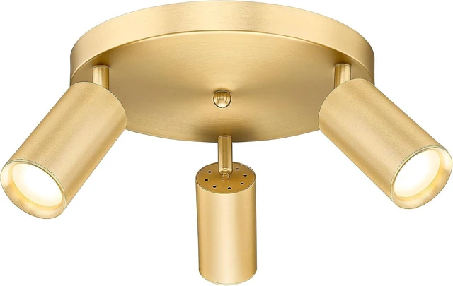 Main image of FEMILA 3 Light Track Lighting Fixtures Ceiling, Brushed Gold LED Track Light with 3000K Bulbs, Track Lights Ceiling Mount for Kitchen, Hallway, Gallery, 4FS84F-3 BG
