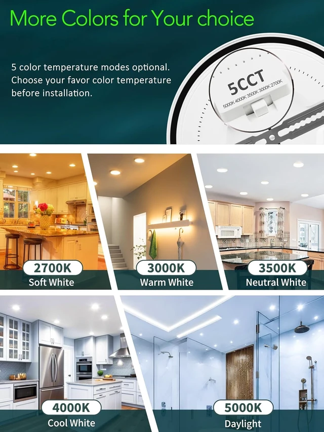 Alt view image 3 of 7 - zouzai 12 Pack 7 Inch LED Flush Mount Ceiling Light, 15W 1510LM, 5CCT