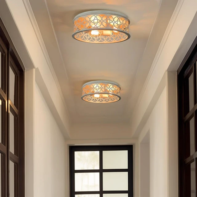 Alt view image 3 of 7 - Kira Home Blythe 17" Modern Farmhouse Flush Mount Ceiling Light, 3-Light