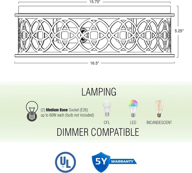 Alt view image 4 of 7 - Kira Home Blythe 17" Modern Farmhouse Flush Mount Ceiling Light, 3-Light