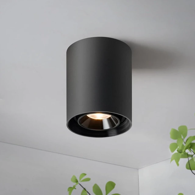 Main image of OKELI Black Modern LED Dimmable Ceiling Light Fixtures for Hallway Kitchen Entryway, 20W 1300LM 2700K-6000K Flush Mount Close to Ceiling Lighting, Cylinder Ceiling Lamps for Living Room 1pack