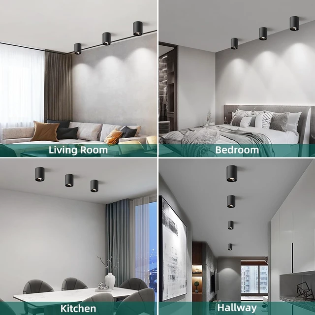 Alt view image 6 of 7 - OKELI Black Modern LED Dimmable Ceiling Light Fixtures for Hallway Kitchen Entryway, 20W 1300LM 2700K-6000K Flush Mount Close to Ceiling Lighting, Cylinder Ceiling Lamps for Living Room 1pack