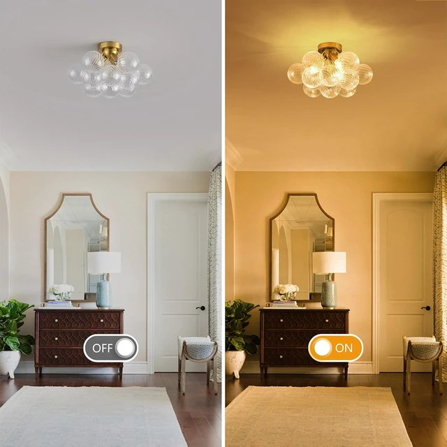 Alt view image 4 of 7 - Bubble Chandelier Bubble Ceiling Light 17in, Clear Swirled Globe