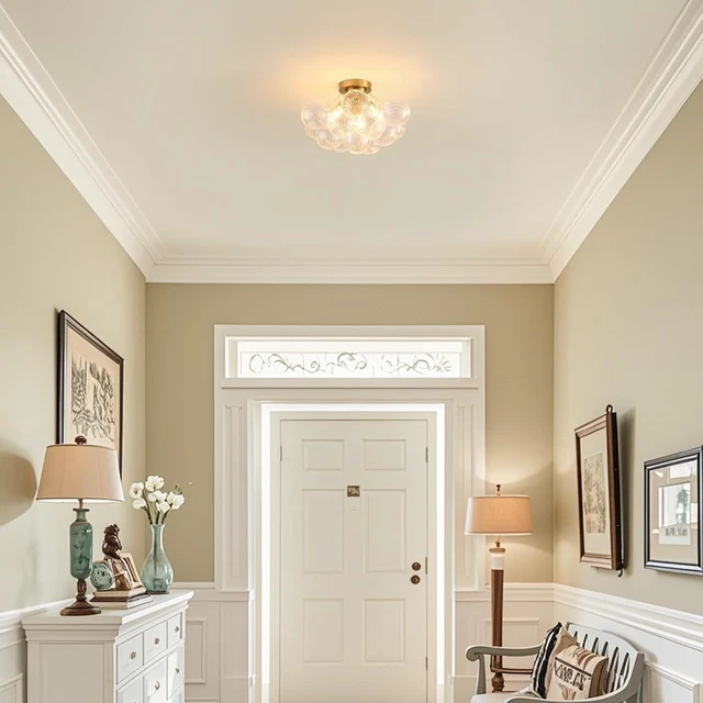 Alt view image 2 of 7 - Bubble Chandelier Bubble Ceiling Light 17in, Clear Swirled Globe