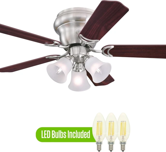 Alt view image 4 of 7 - Westinghouse Contempra Trio Ceiling Fan with Light, 42-Inch, Brushed Nickel