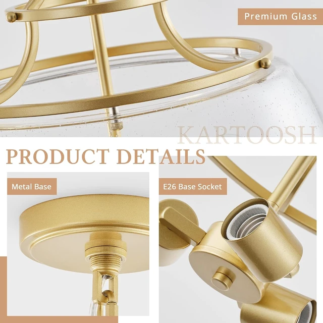 Alt view image 5 of 7 - KARTOOSH Gold Chandelier Kitchen Pendant Lighting Over Island