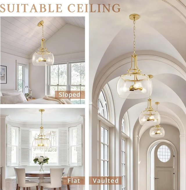 Alt view image 6 of 7 - KARTOOSH Gold Chandelier Kitchen Pendant Lighting Over Island