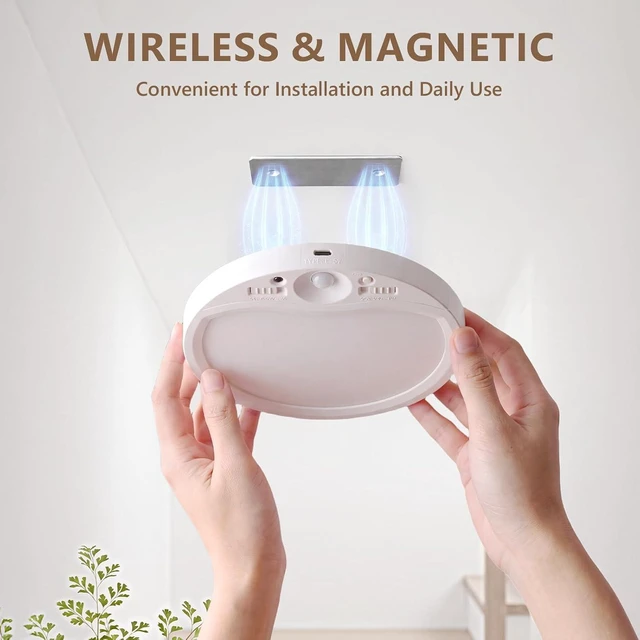 Alt view image 2 of 7 - 4PK Rechargeable Motion Sensor Ceiling Light With Remote, Magnetic Easy Use