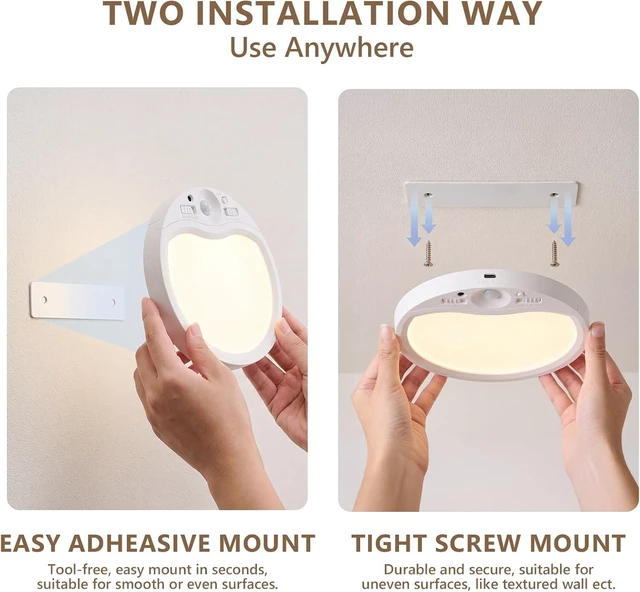 Alt view image 7 of 7 - 4PK Rechargeable Motion Sensor Ceiling Light With Remote, Magnetic Easy Use