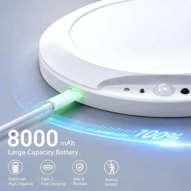 Alt view image 5 of 7 - Rechargeable Motion Sensor Ceiling Light Motion Sensor Light