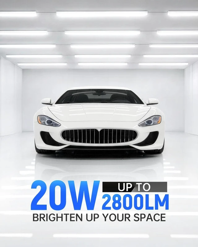 Alt view image 3 of 7 - T5 LED Shop Lights 4FT, 20W 2800lm 6500K, Cabinet and Garage Light 6 Pack